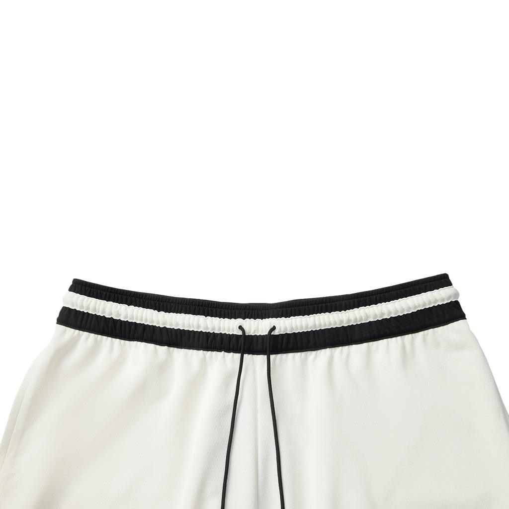 Li Ning Badfive Comfortable Versatile Simple Basketball Shorts Men bottoms Off-White AAPV023-6