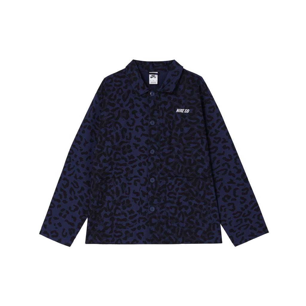 Nike SB Letter Embroidery Leopard Print Comfortable Casual Jacket Unisex Jacket Navy-Blue FN2592-410