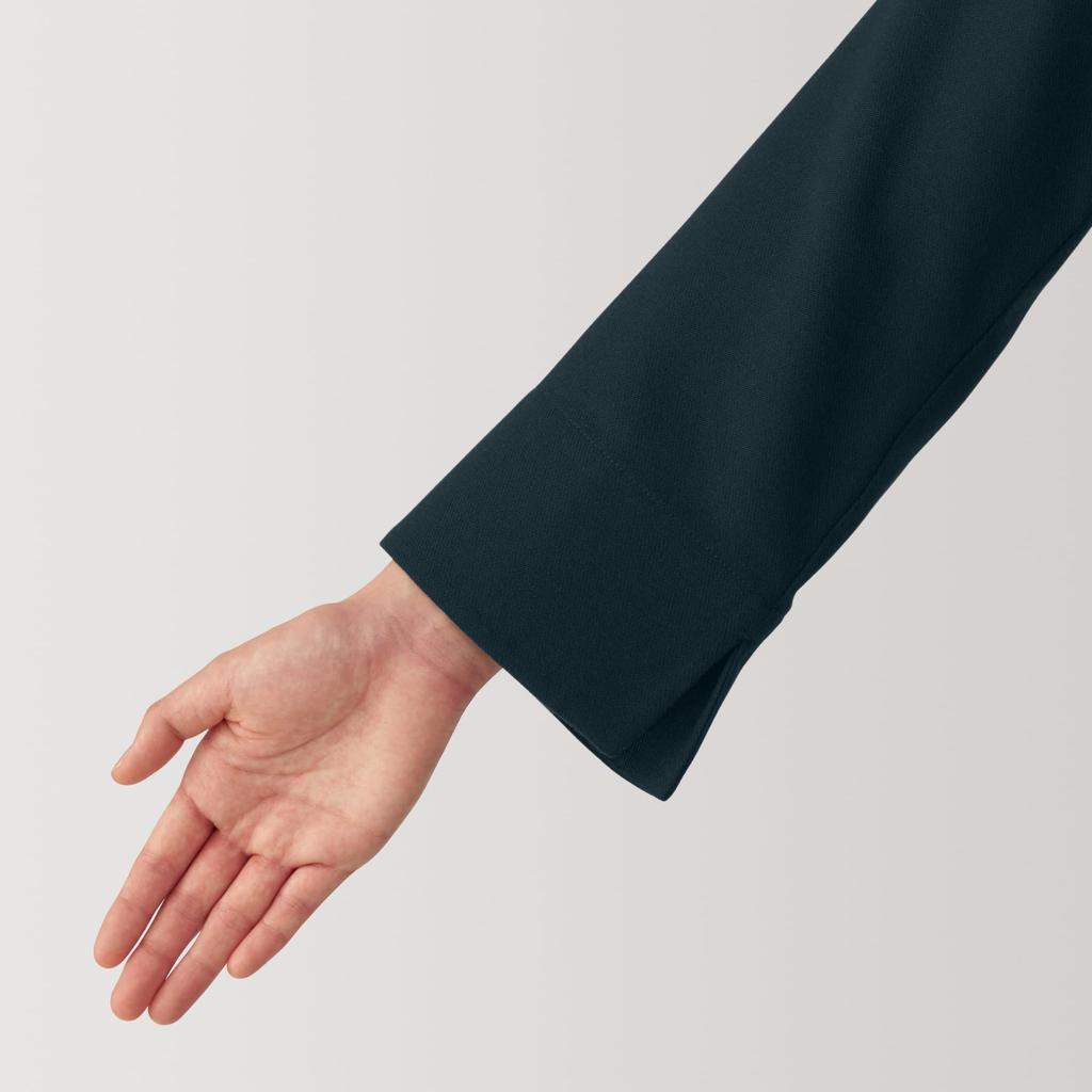 MUJI Brushed Pullover Long Sleeve Dark Size XXL Women's Dress, Navy, BC2KSA4A, Women's