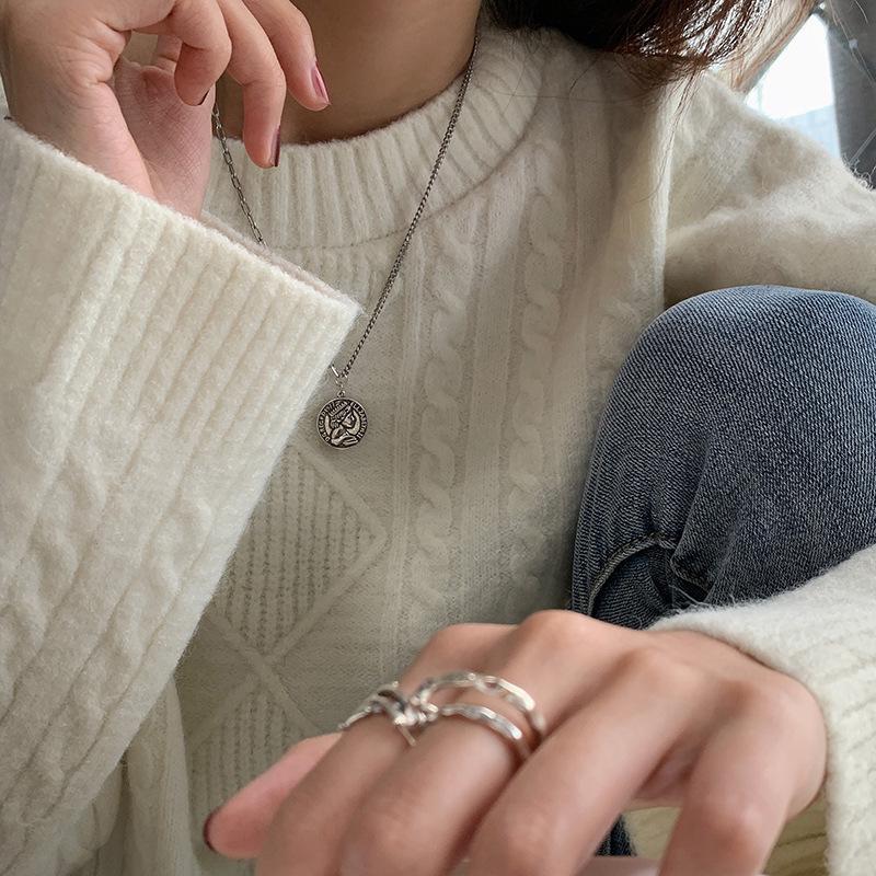 Korean Retro Style Multi-Layer Women's Ring - Irregular Double Layer Open Design for Trendy Index Finger