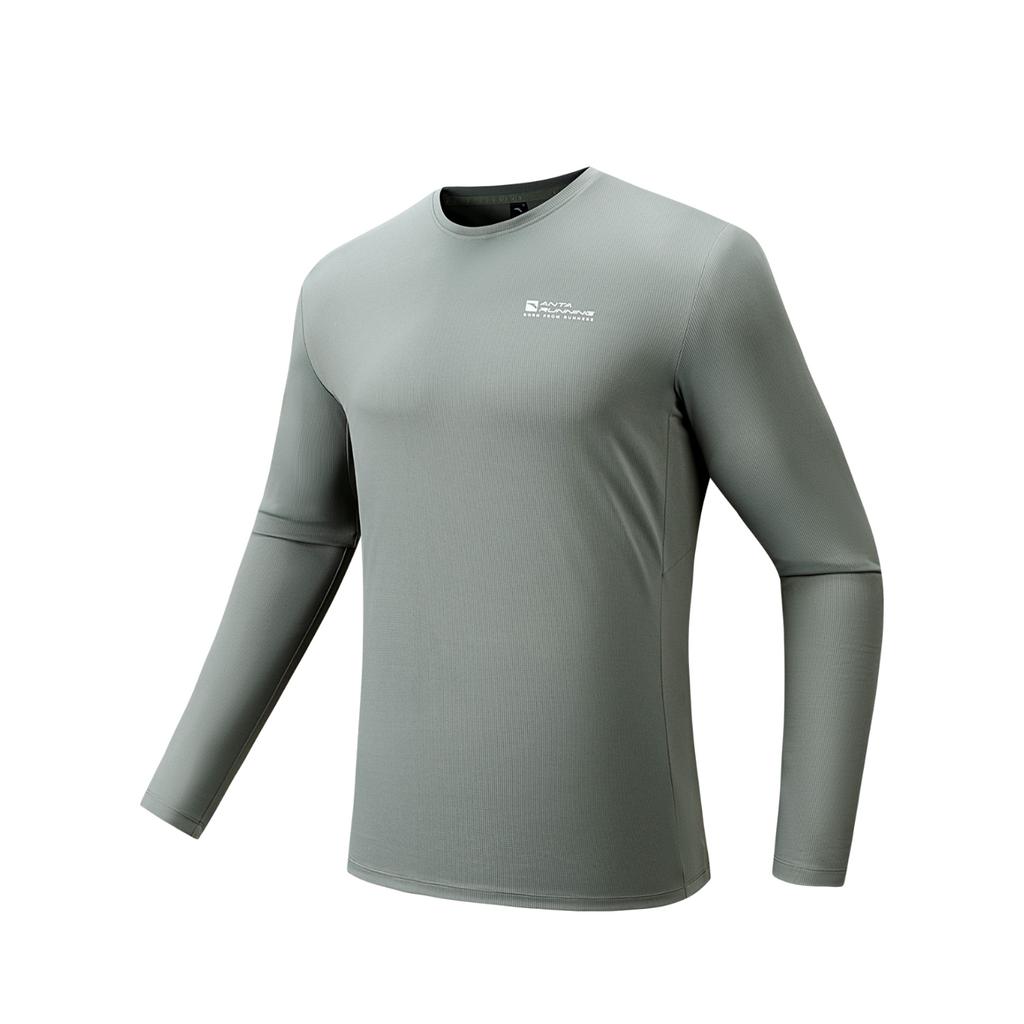 Anta Comfortable Quick-Dry Letter Sports Casual Versatile Long Sleeve T-Shirt Men Tops 952545403-5