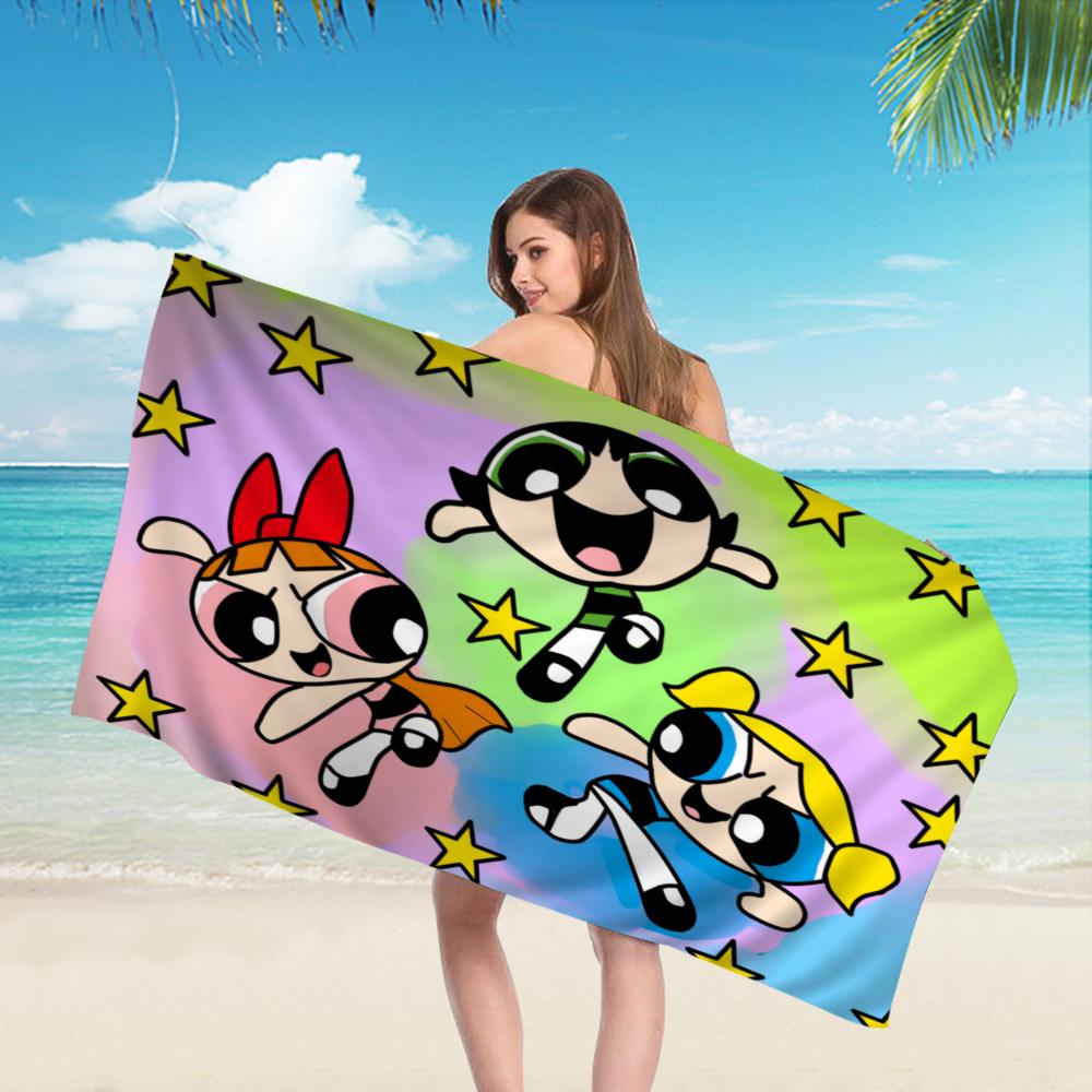 

Anime The Powerpuff Girls Big Microfiber Beach Towels Quick Dry Towel Sand Beach Towels Pool Towel for Travel Swim Pool Yoga W40*H60(CM)