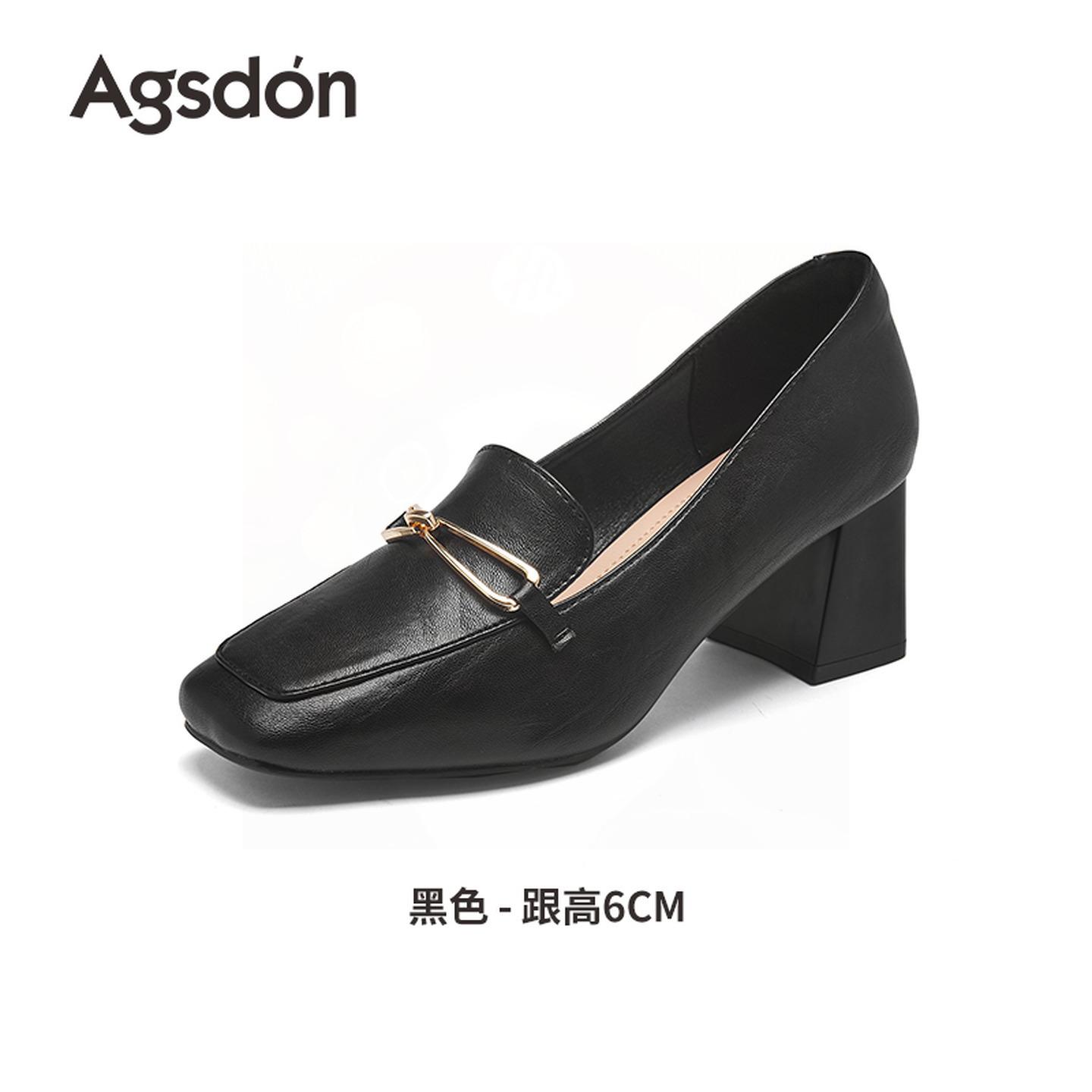 

Туфли-лодочки на высоком каблуке Augustine для женской коллекции 2025 года, новые осенние, темпераментные, не утомляют, лоферы на толстом каблуке, маленькие кожаные туфли, туфли для мамы. 40