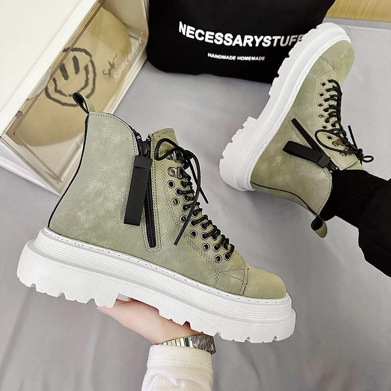 

Ботинки Мартин мужские ботинки-локомотивы высокие кожаные ботинки модные новые ботинки рабочая обувь 44 зелёный