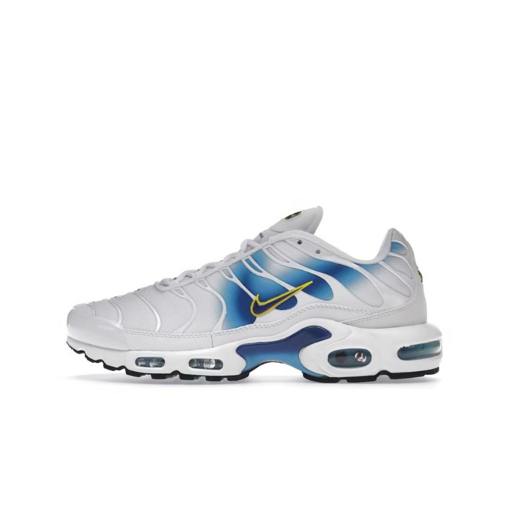 Nike Air Max Plus Spray Paint Swoosh White Blue