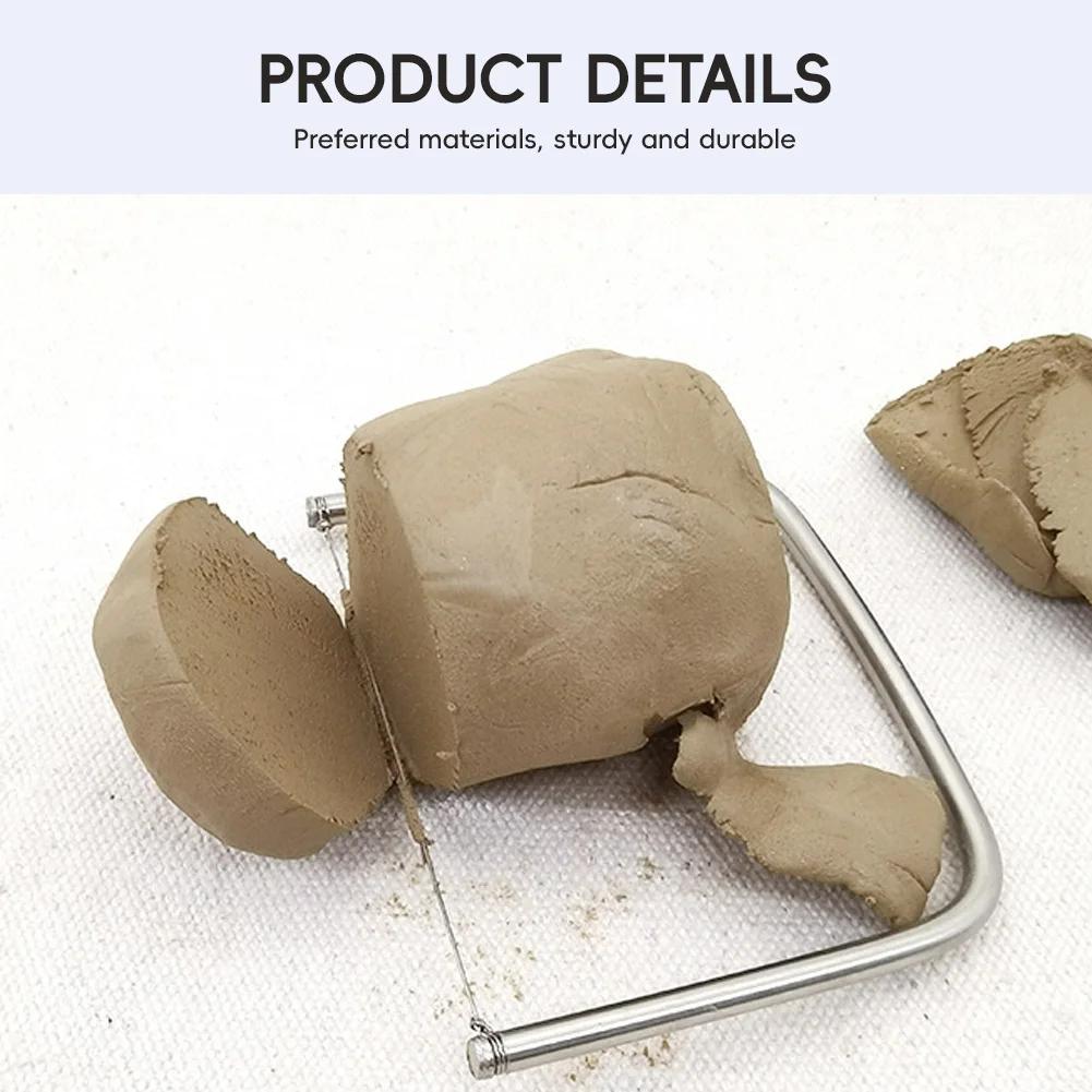 DIY Ceramic Clay Sculpture 1Pc Precision U Shape Stainless Steel Pottery Cutting Tool Adjustable Wire Clay Cutter Craft Supplies