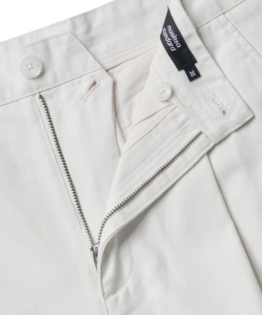 MUSINSA STANDARD One-Tuck Regular Fit Chino Pants [Cream]