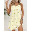 Women's Beautiful Flowers Printed Sleeveless Round Neck Dress Loose Soft and Comfortable Plus Size Dress