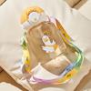 Kids straw cup cute plastic cup cartoon water cup drop and leak proof cup outdoor portable bullet lid water bottle
