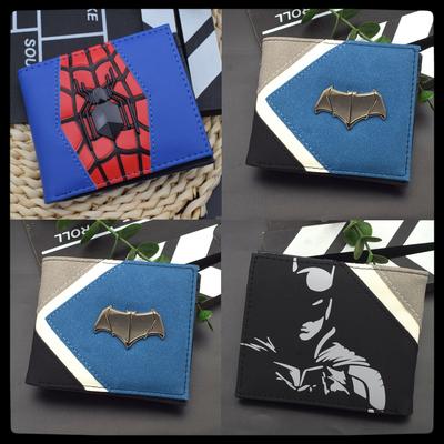 Spiderman Peripherals Movie Batman Wallet Superhero Men Cartoon Anime Coin Card Holder Wallet Men Pu Present To Friends