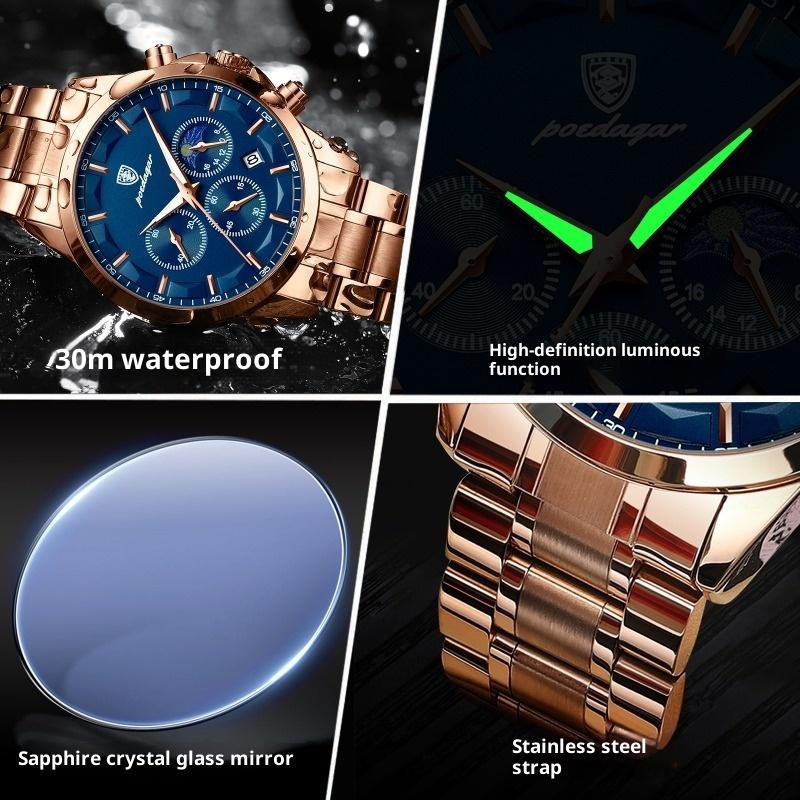 Top Neue Sport Herrenuhr Multifunktional Wasserdicht Quarz Leuchtende Armbanduhr