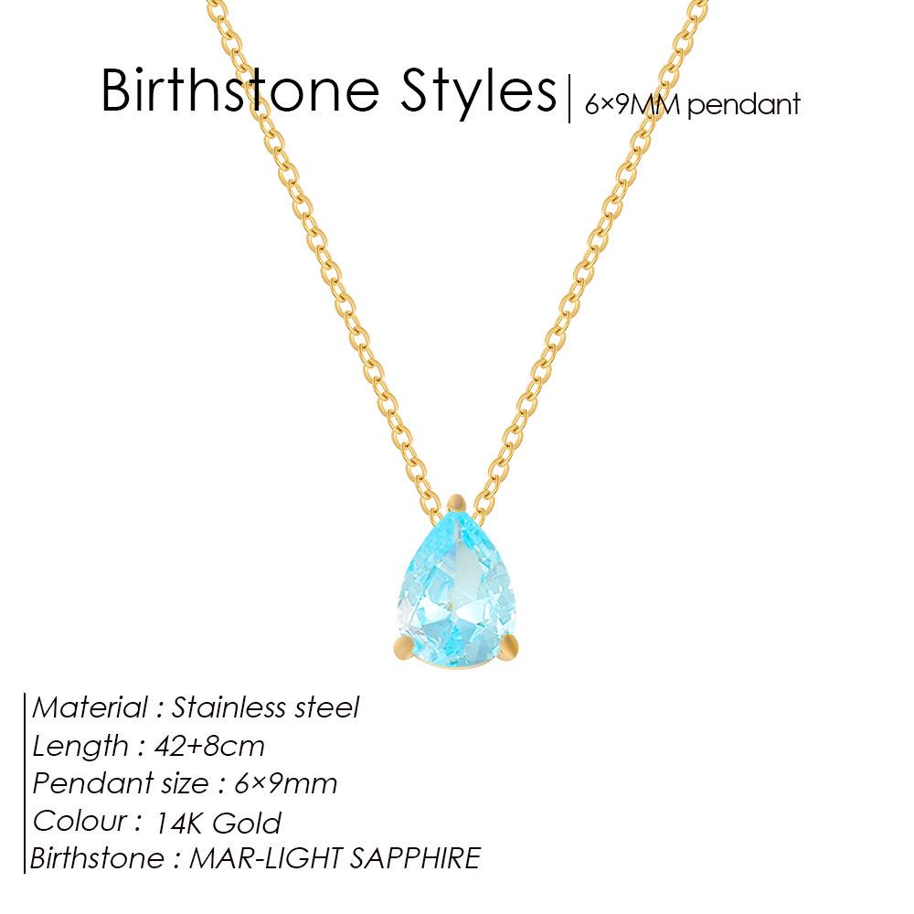 Teardrop Zircon December Birthstone Necklace