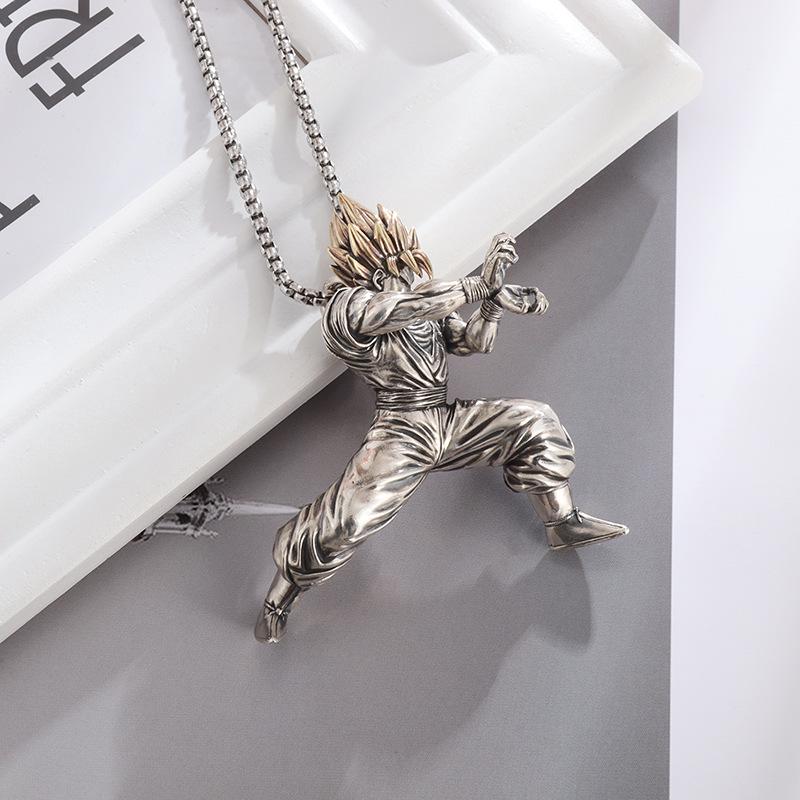 Кулон Супер Сайян Сон Гоку Саянская Модная Бижутерия Ожерелье 50CM