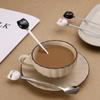 Cartoon Ceramic Spoon Ceramic Black And White Cat Spoon Ice Cream Spoon Stainless Steel Coffee Spoon
