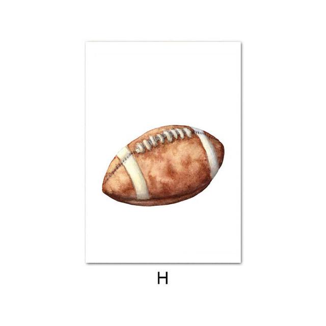 Football Basketball Sport Canvas Child Poster Nursery Print Simplicity Wall Art Painting Kids Boy Bedroom Decoration Picture