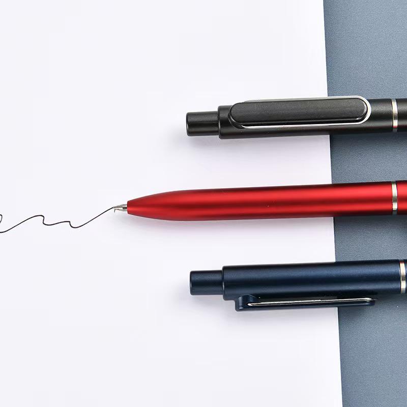 New Business Neutral Click Pen: Customizable Logo, Heavy Feel for Signing, High-Quality Office Stationery.