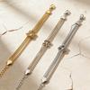Personalized 18K Gold Electroplated Stainless Steel Knot Chain Bracelet: Modern Versatile European & American Hand Jewelry.