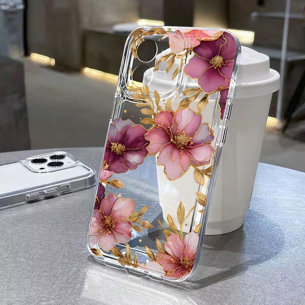 

Pink Peach Flower Pattern Phone Case for Xiaomi Redmi Note 13 12 11 Pro Plus 4G 5G 13C 12C 10 10C 9A 9C Clear Back Cover Bumper Redmi 13C 4G