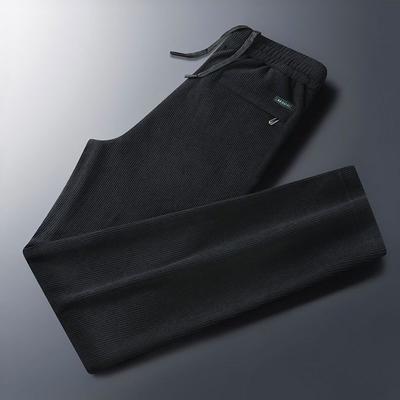 Men's Spring and Autumn Loose Plus Size Wide Leg Pants Solid Color Sports Casual Pants