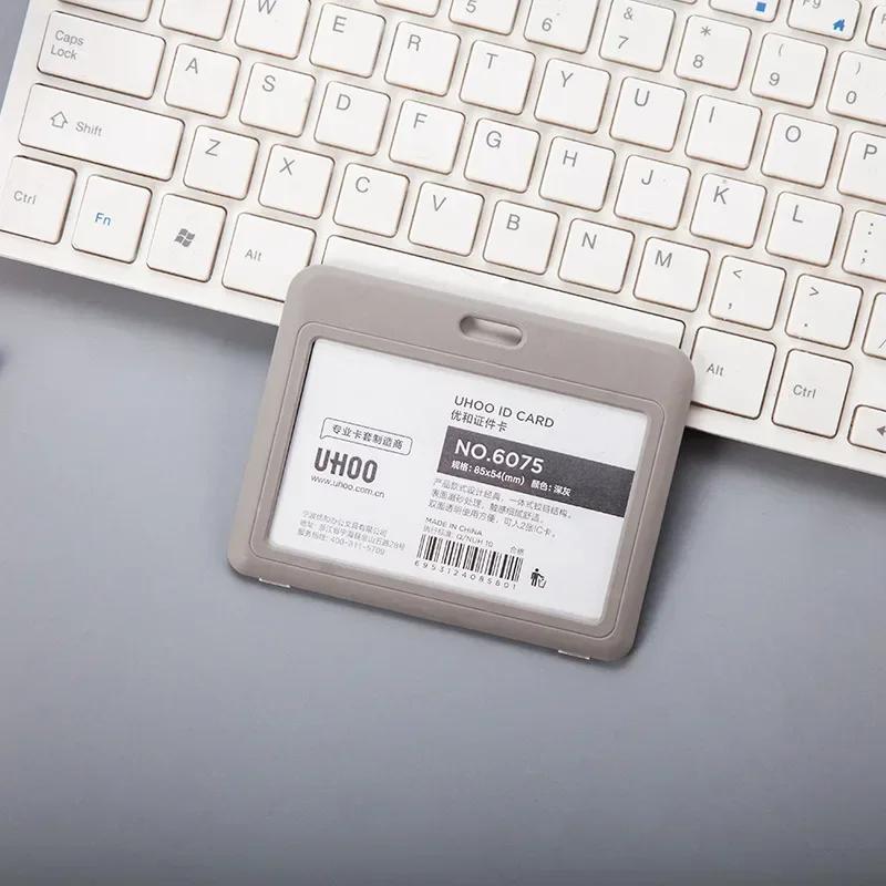 Women Man Credit Card Cover Case with Retractable Buttons Pouch Creative Transparent Nurse Badge Doctor ID Holder Clip Badge