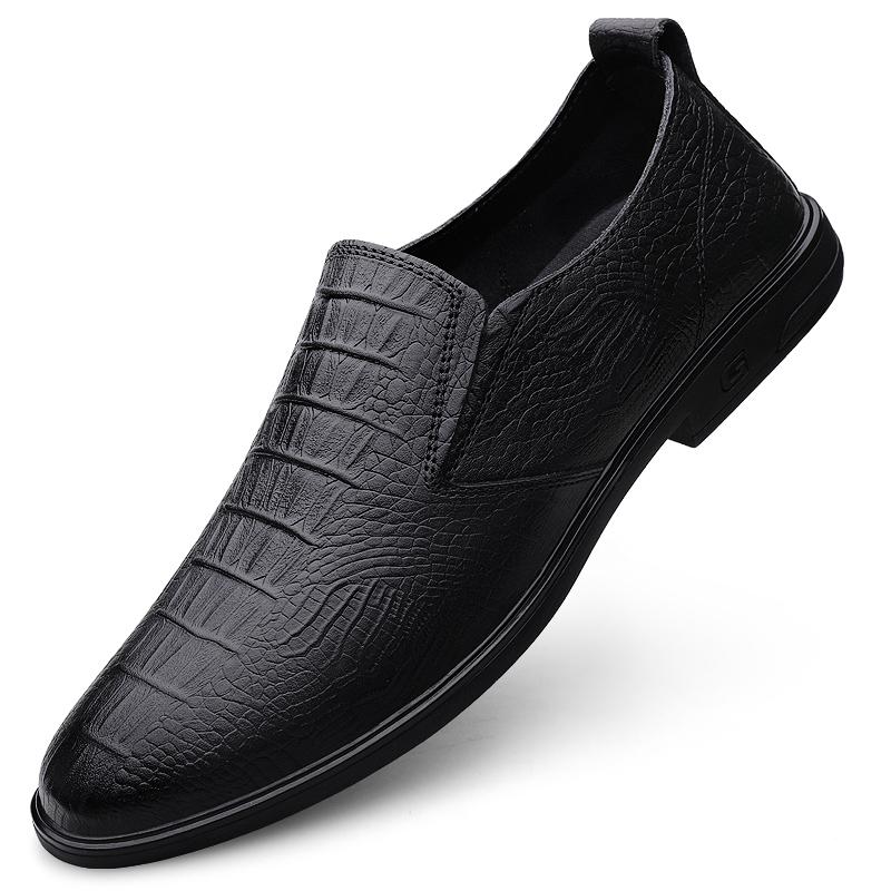 

Fashion New Business Men s Leather Shoes Classic Retro Style Formal office High quality and comfortable shoes Black and white Hot 45 чёрный