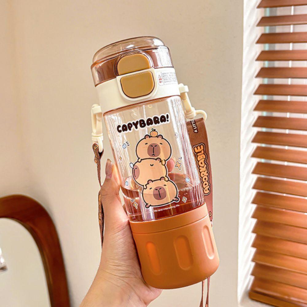 Leak Proof Cartoon Water Bottle Portable Plastic Water Cup Kids Friendly Drink Bottle  Travel