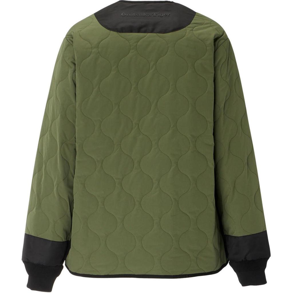 Onitsuka Tiger Quilted Single-Breasted Pocket Versatile Long Sleeve Jacket Unisex jackets Military-Green 2183B415-300