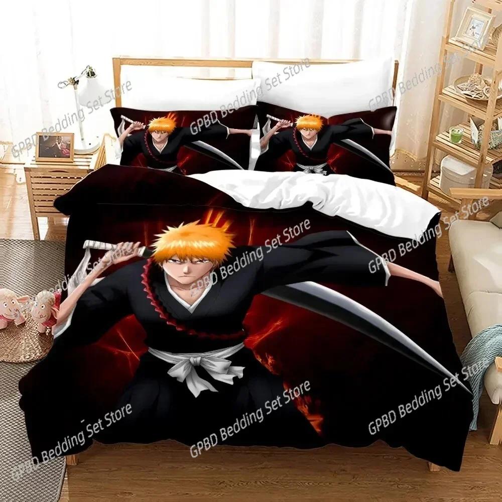 Anime Bleach Kurosaki Ichigo 3D NIEUWE Dekbedovertrek Kussensloop Beddengoed Set Volwassen Jongen Slaapkamer Decoratie Kinderen Enkel Dubbel Groot
