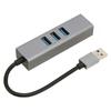 4-Port USB3.0 Hub Multiport Plug and Play 5Gbps High Speed USB3.0 zu RJ45 Netzwerkadapter USB Dockingstation Silber