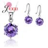 New Fashion Crystal Jewelry Set Cubic Zirconia CZ Pendant Necklace 925 Sterling Silver Jewelry Set Gift For Women Lovers