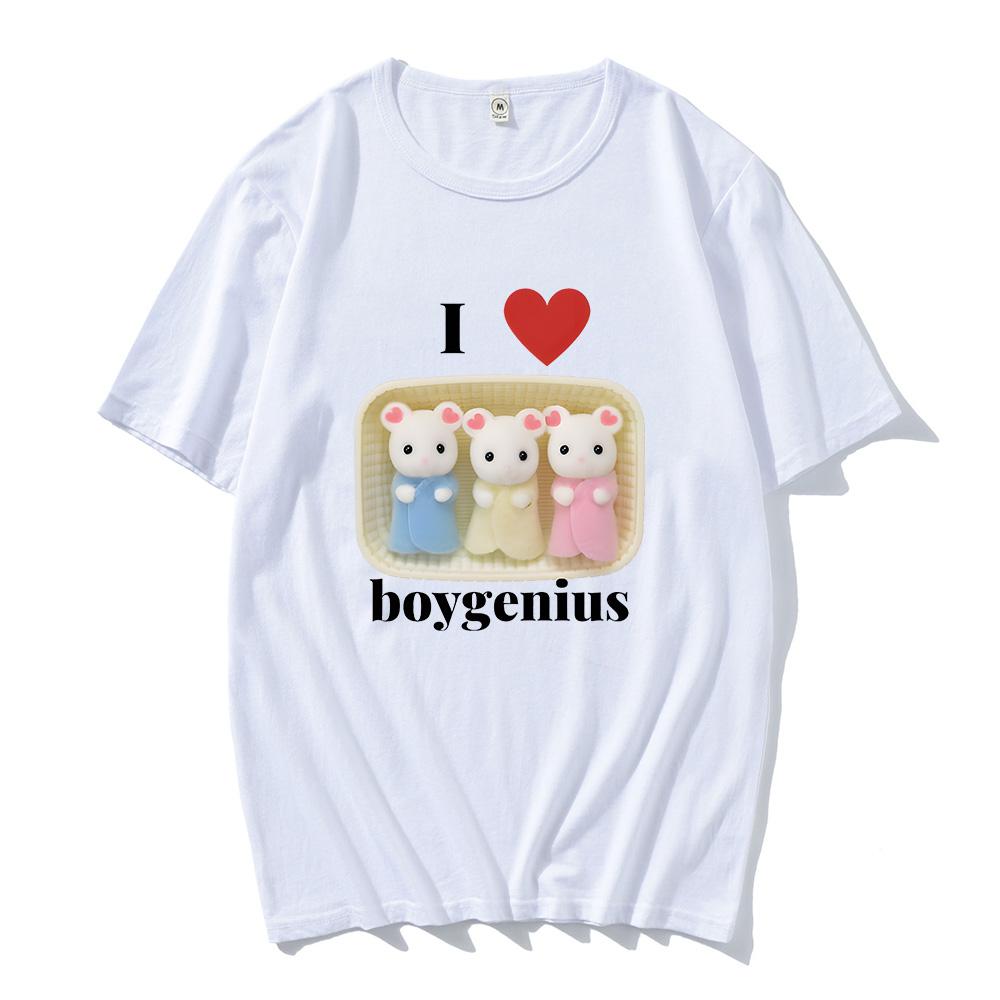 I Heart Boygenius Calico Critter Baby Design T-shirts for Women Men Cute Cotton Tshirts Anime Print Soft O-neck Tees Summer Tops