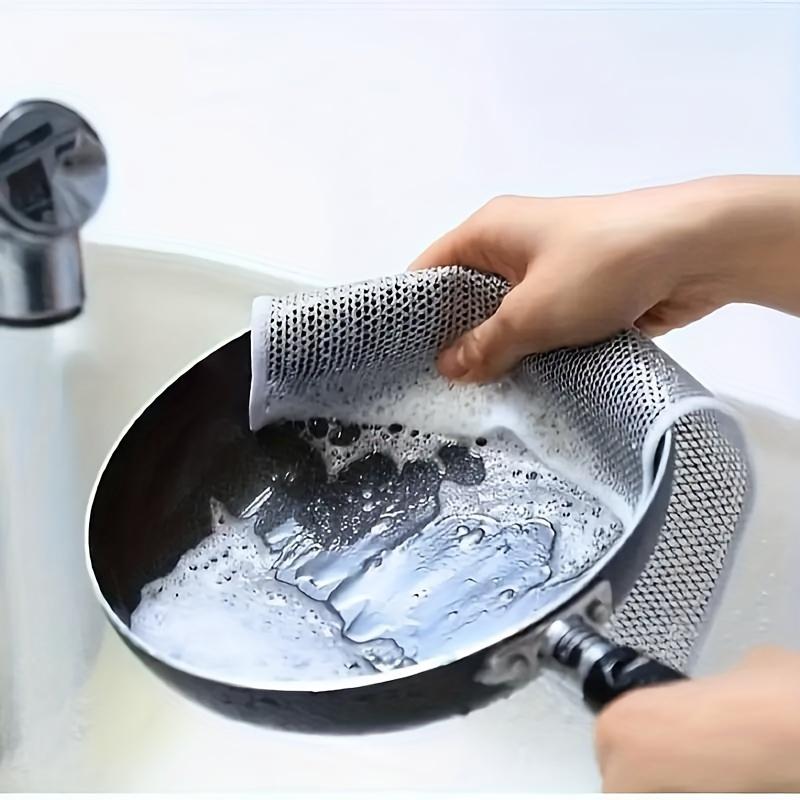 12pcs, Wire Dishwashing Cloth, Non-Stick Mesh Dish Cloth, Modern Cleaning Pads, Stove & Pot Scrubbing Wipes, Hood Sink Cleaner