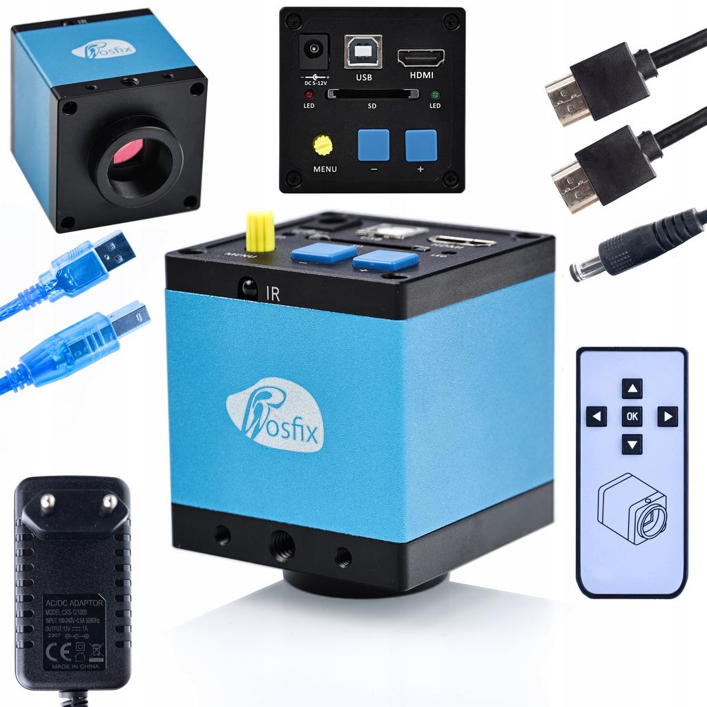 Rosfix Zestaw Mikroskopowy Moon Pro MSMP Z Kamerą Mensa Pro KMMP – Trinokularowy Mikroskop Stereoskopowy | Oświetlenie LED 56x | Wyświetlacz 8 Cali