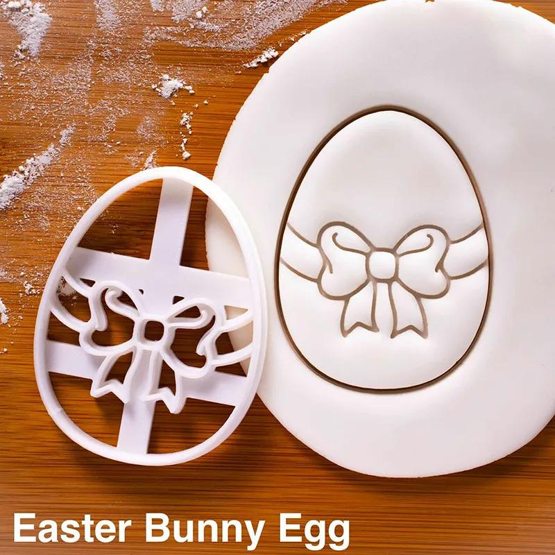 9Pcs Easter Bunny Cookie Cutters Jar Sauce Chocolate Stamp Mold Rabbit Egg Biscuit Fondant Embosser Mold Cake Decor Baking Tools