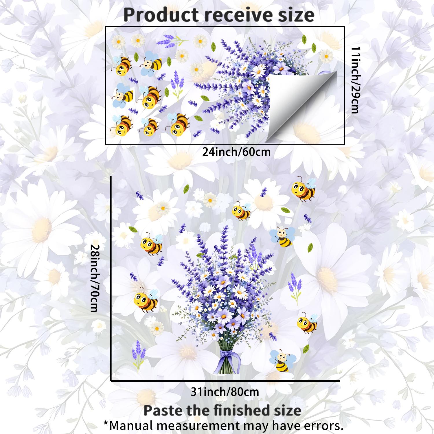 

Lavender and Daisy Window Stickers Can Be Used for Bedroom, Balcony and Living Room Wall Decorations. JDT-A533