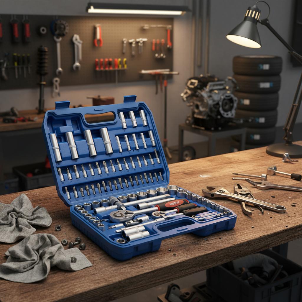 Wielofunkcyjny zestaw narzędzi 94 el. do naprawy samochodów, motocykli, rowerów, klucze nasadowe, śrubokręt – warsztat