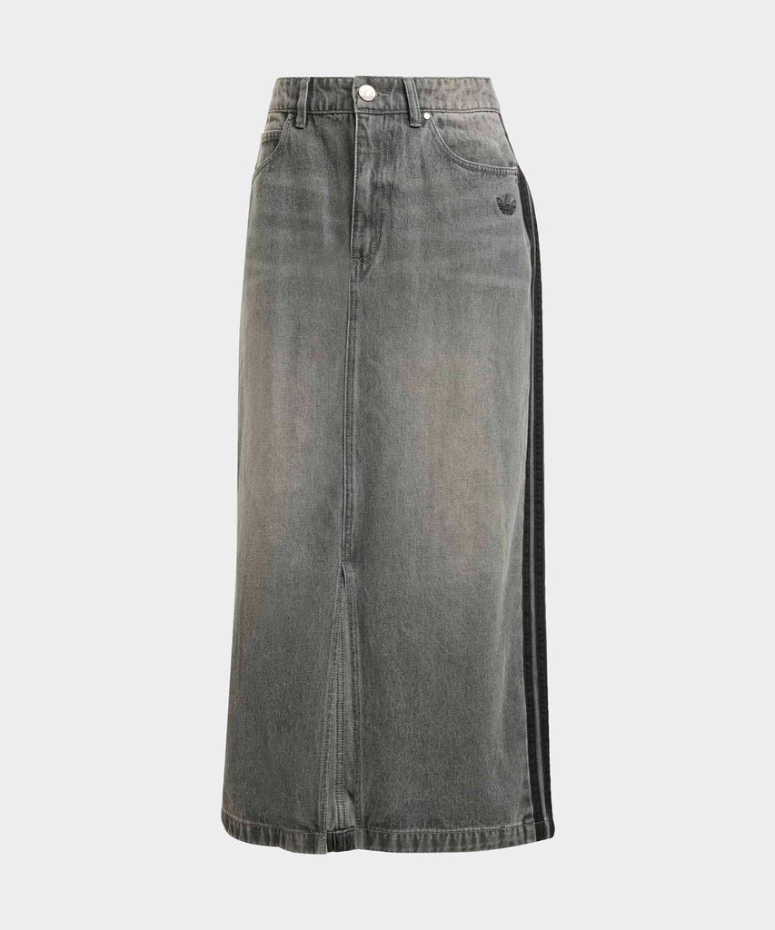 Adidas 3-Stripe Denim Long Skirt - Charcoal Black / Jw2659
