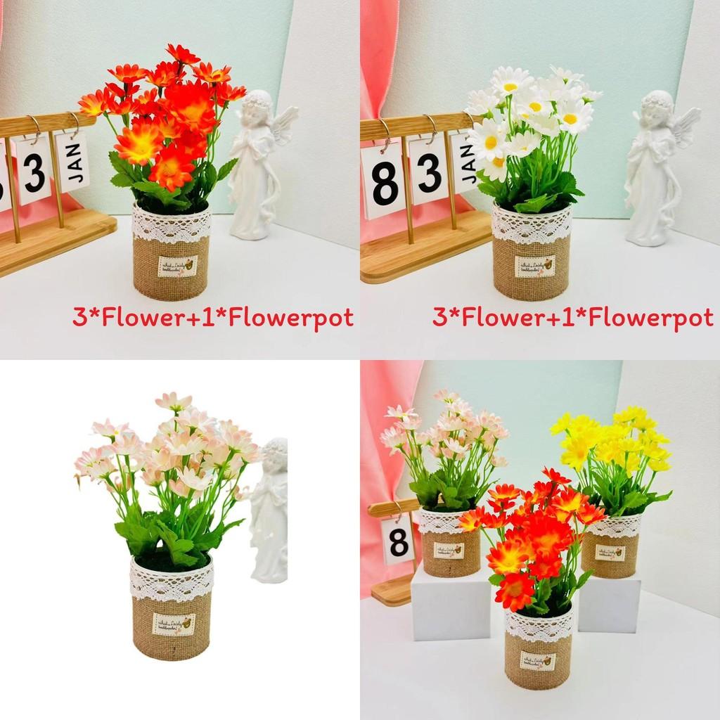 Realistische künstliche Grünpflanze im kleinen Topf mit Leinenbehälter zur Dekoration von Balkon und Schreibtisch