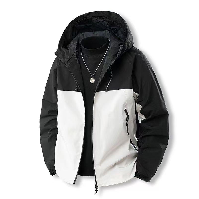 2025 Chaqueta Outdoor para Hombre Primavera Otoño Nueva Cortavientos con Capucha Chaqueta para Tormentas Versátil y Holgada