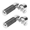 Pair of Motorcycle Foot Pegs Clamp Footrest Mount for 1in Engine Crash Bar Guard Argent