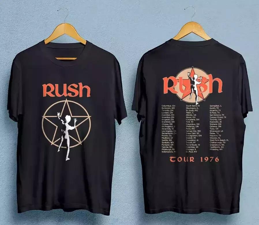 Rush Band Music Tour 1976 T-Shirt Gift All Fans T-Shirt Summer New Men and Women Vintage Fashion Top