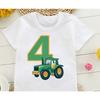 Cute Farmer Tractor 1-8 Years Old Happy Birthday T Shirt Kids Birthday Party Gift Children Funny Present T Shirt Tops