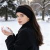 Fashionable Twist Knit Head Wrap Winter Headbands for Women, Thickened Knitted Ear Warmers, Cold Warm Protection Weather Fleece Lined Hairband Outdoor