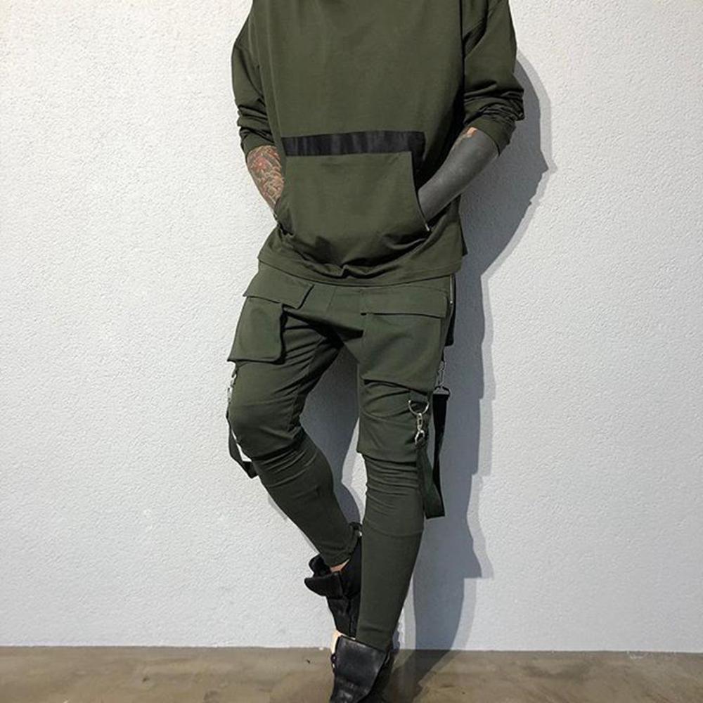 Męskie bawełniane spodnie dresowe Joggery hiphopowe Streetwear Casual Slim spodnie sportowe trening treningowy Fitness duże kieszenie Cargo spodnie