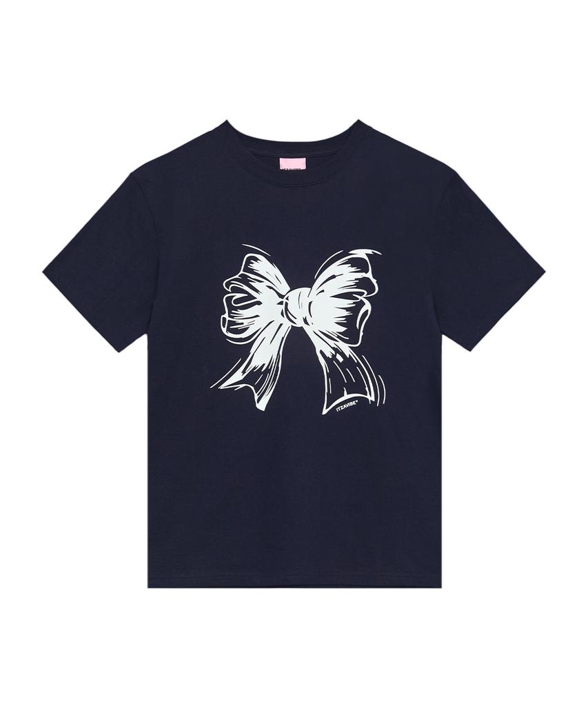 Isjabaibeu Ribbon Logo Slim Fit T Shirt - Navy
