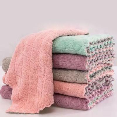 Remove Oil Microfiber Cleaning Cloth with 2 Color Assorted Fast Drying Cleaning Towels Durable Super Absorbent