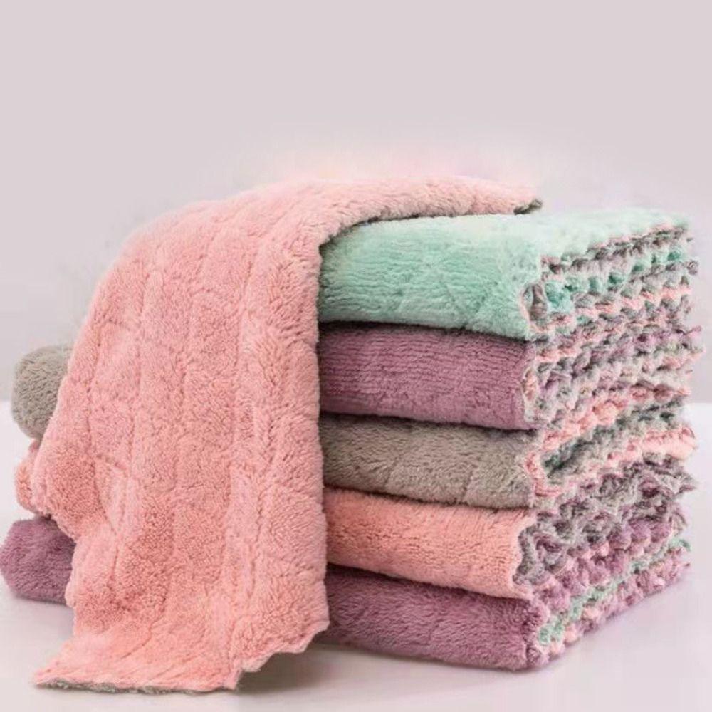 Remove Oil Microfiber Cleaning Cloth with 2 Color Assorted Super Absorbent Thickened to Absorb Water Durable Fast Drying