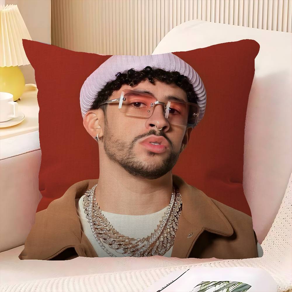 Federa cuscino cantante Bad Bunny copricuscino divano decorazione stanza casa regalo bambini
