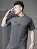Ozhouzhan 2025 Summer New Men's Round Neck Short Sleeve T-shirt Trendy Print Hot Drilling Top Half Sleeve T-shirt Men
