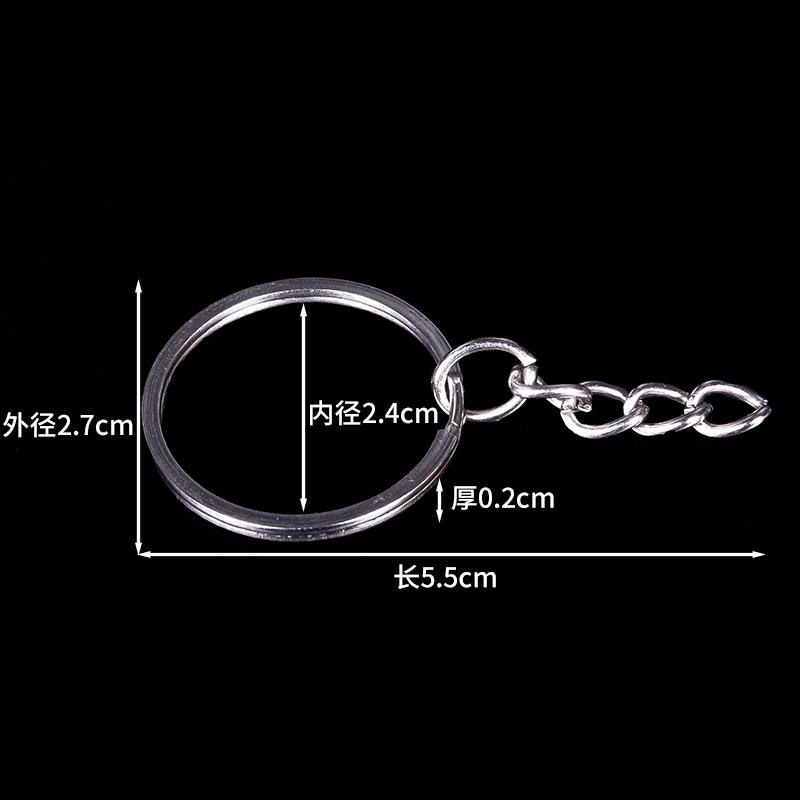 Hama Bead Accessories Metal Keychain with Chain Flat Double-layer Key Ring Hanging Ring Diy Accessories Metal Earth Puzzles Kids